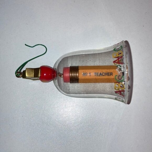πβ¨ No. 1 Teacher 2001 Bell Ornament | Glass Christmas Ornament - Picture 6 of 6